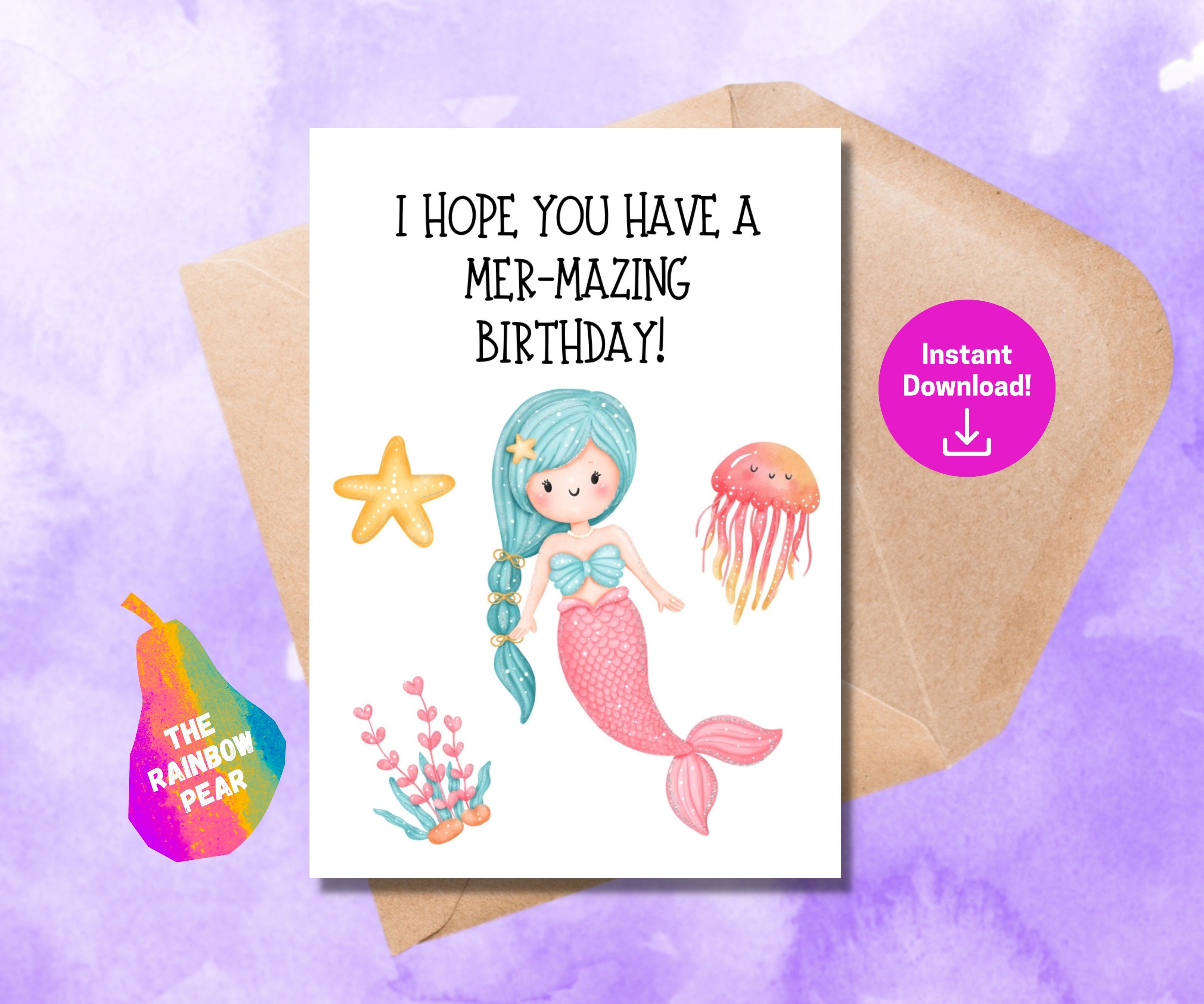 Mermaids Birthday Card Mermaids Birthday Card