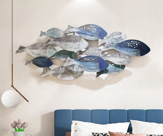 Widdop Country Living Metal Wall Art Shoal of Fish