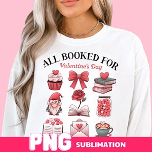 Gebucht für Valentinstag PNG, Buchliebhaber-Shirt-Design, Lehrer Valentinstag Png, Valentinstag Kokette Png, Bücherwurm Png, XOXO Png, digitaler Download