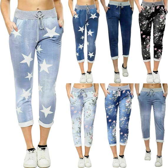 Womens Ladies Floral Print Italian 