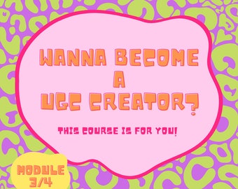UGC Course - MODULES 3 (3/4) | UGC Creator Bundle | User Generated Content | ugc portfolio | ugc creator templates | ugc templates |ugc
