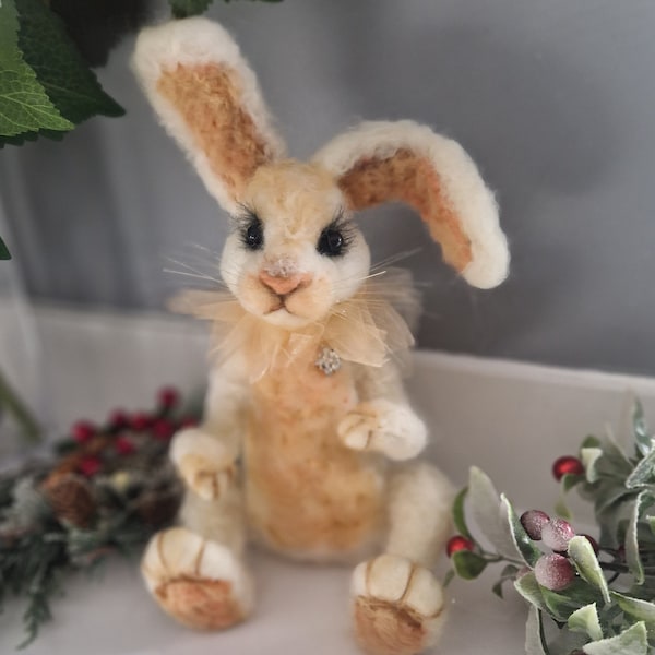 Needle felted rabbit