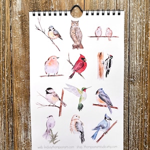 Perpetual Calendar with Bird Watercolour Paintings, Anniversary Calendar, Birthday Calendar, Celebration Calendar, Mother's Day Gift image 2