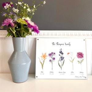 Birth Flower Art (8x10 Digital File with 2-6 Flowers), Custom Birth Flower Family Art, Mother and Grandmother Gift, Gifts For Her