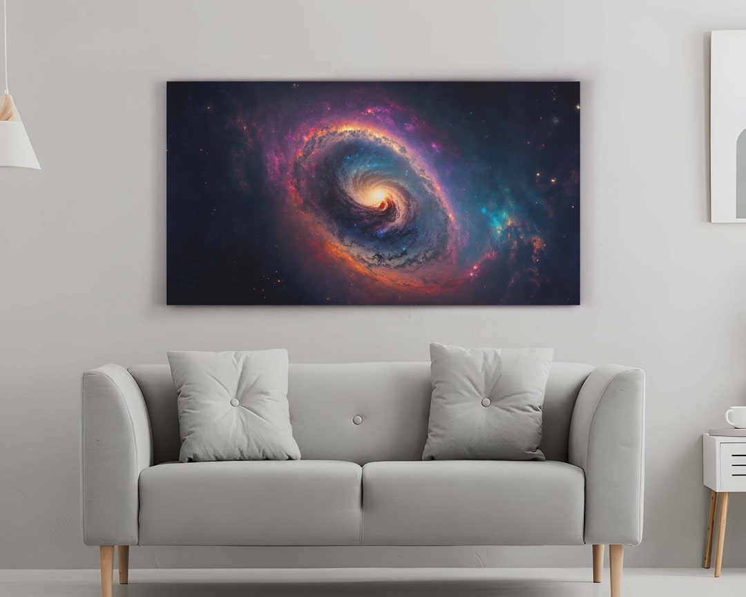 Mesmerizing Galaxy Spiral Canvas Art Cosmic Nebula Wall Decor Space ...