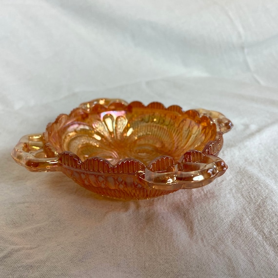 Vintage Orange/Gold Marigold Carnival Glass Trink… - image 4