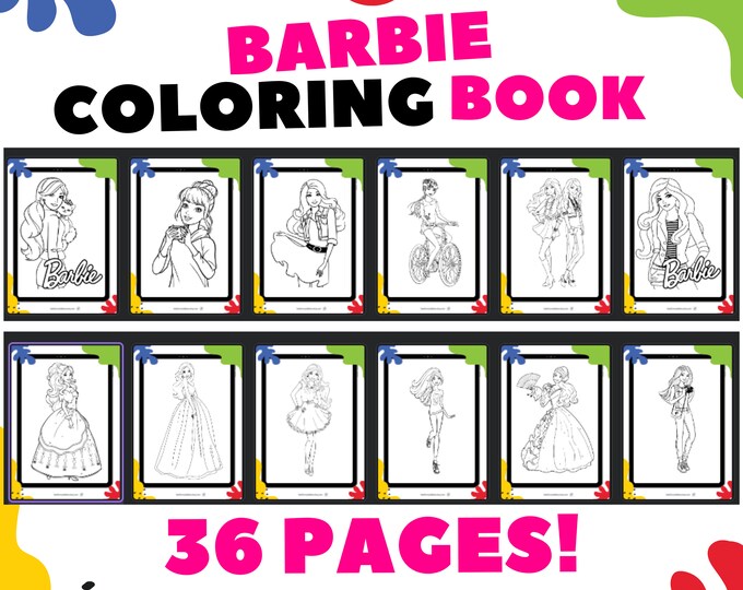 BARBIE Coloring Book for Kids. Educational Set