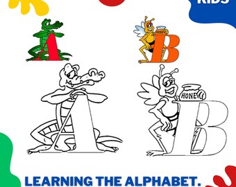 Patterned Alphabet Coloring Pages for Kids, Printable ABC Letters PDF, Instant Digital Download, Learning Activity Sheets