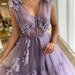 Elegant Lavender Tiered Tulle Long Prom Dresses, fairy tale romantic retro vintage royal core princess, bridesmaid dress, cottagecore dress 