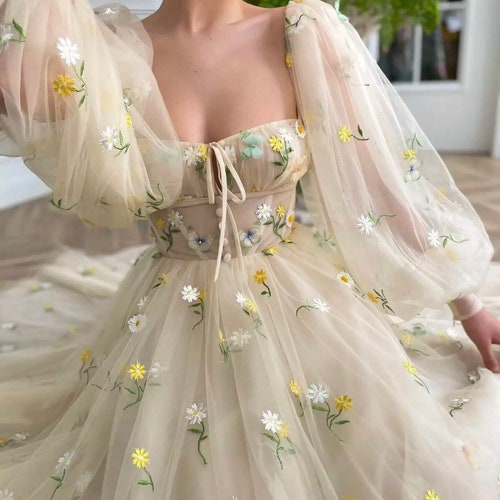 Pastel Yellow Corset Dress Fairy Tale 