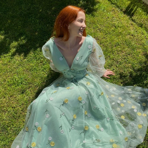 Pastel Green Corset Dress Fairy Tale Romantic Retro Vintage Etsy