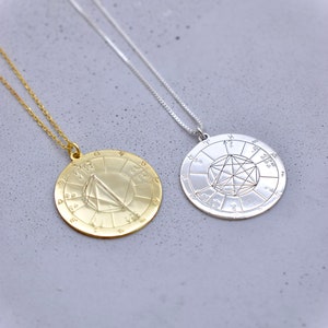 Pendentif en argent thème astrologique, analyse des naissances personnalisée, thème astrologique, pendentif personnalisable, thème astrologique en argent sterling 925 personnalisé