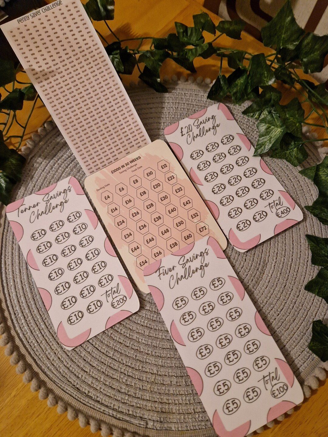 Money Saving Challenge Bundle | Set of 5 | Cash Trackers | Fun Money ...