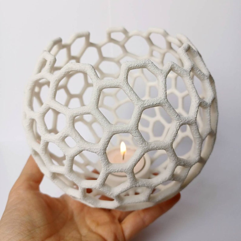 3D Printed Candle Holder Lacy Vase Tealight Holder Etsy