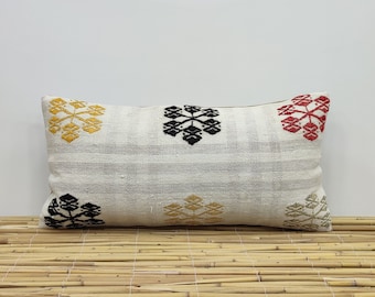 12x24 Kilim Pillow, Nomadic Pillow, Cushion Cover, Kilim Pillow, Striped Pillow, Handmade Pillow, Patterned Pillow, Decorative Pillow, OA193