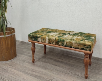 banco piano, banco otomano, decoración de casa de campo, taburete otomano, banco de terciopelo, banco de alfombra turca, banco de taburete, banco de salón,