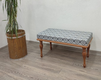 Banco de terciopelo, banco de piano, banco otomano, decoración de granja, taburete otomano, banco turco, banco de reposapiés, banco de salón,