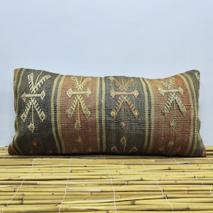 Oreiller Kilim 12x24, Oreiller en gros, Housses d’oreiller, Oreiller orange, Oreiller rayé, Oreiller design, Oreiller lombaire, Oreillers jetables, OA311