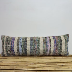 Vintage Kilim Pillow, 12x36, Turkish Kilim Pillow, Boho Kilim Pillow, Decorative Throw Pillow, Kilim Cushion Cover, Decorative Pillow, TN172