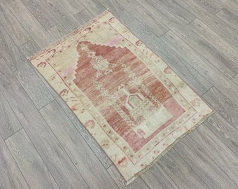Small Rug, 2.5x3.8 ft Carpet, Bohemian Rug, Bath Rug, Kitchen Rug, Wool Rug, Vintage Rug, Antique Rug, Turkish Rug, Accent Rug, USA, H100