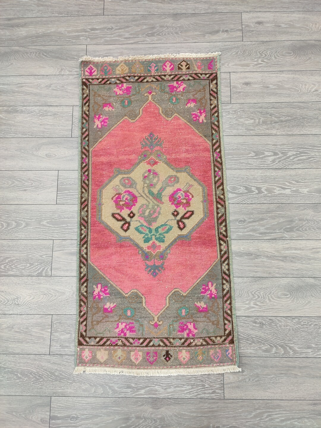 Small Rug, 1.8 X 3.8 Ft Carpet, Bohemian Rug, Bath Rug, Kitchen Rug