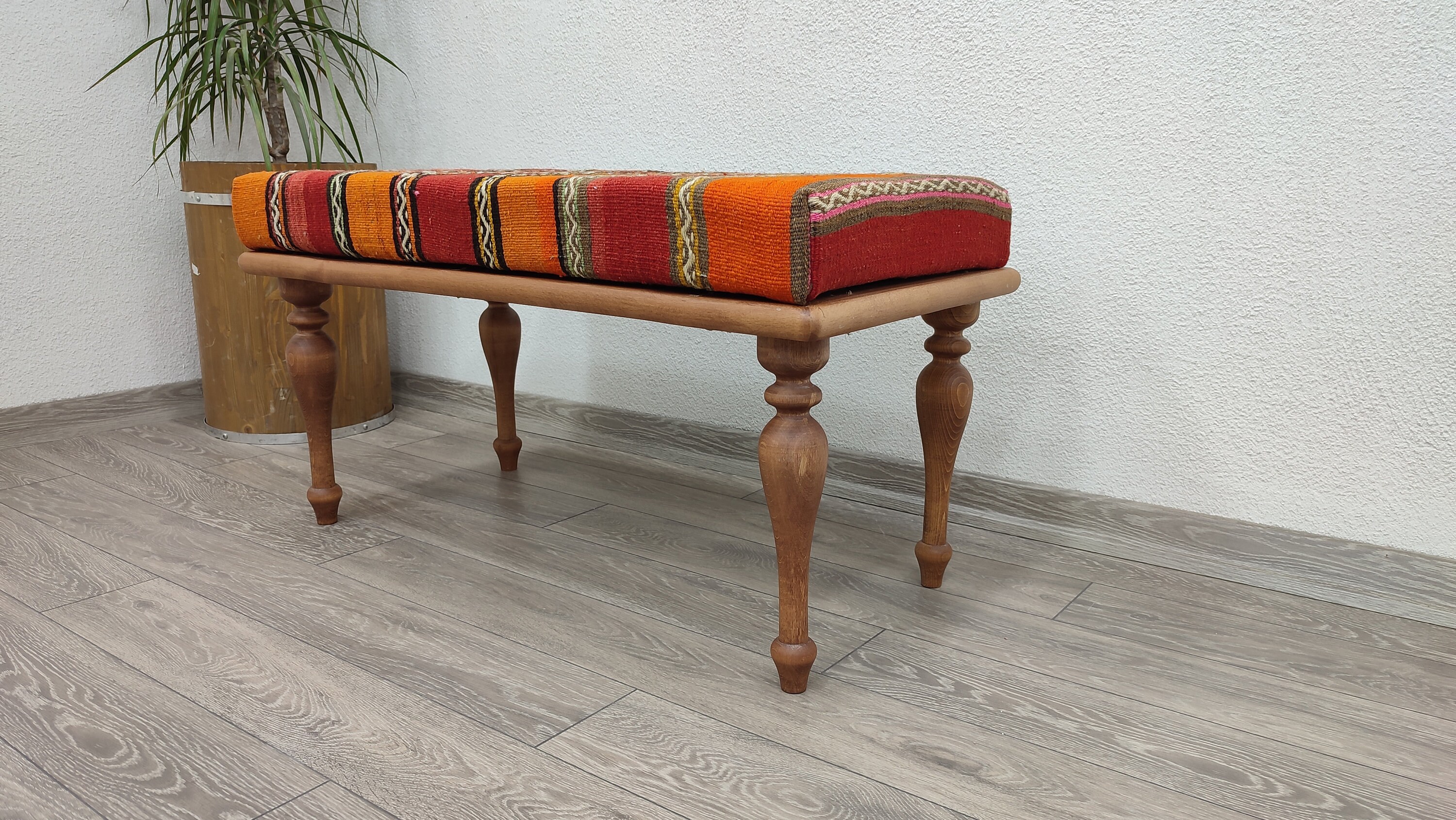 Piano Bench Ottoman Bench Kilim Dining Bench Upholstered Etsy