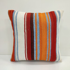 20x20 Turkish Kilim Pillow, Livingroom Decor, Throw Pillow, Decorative Pillow, Sofa Accent Pillow, Cushion Cover, Striped Pillow, USA, EE059