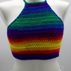 Rainbow Pride Halter Crop Top