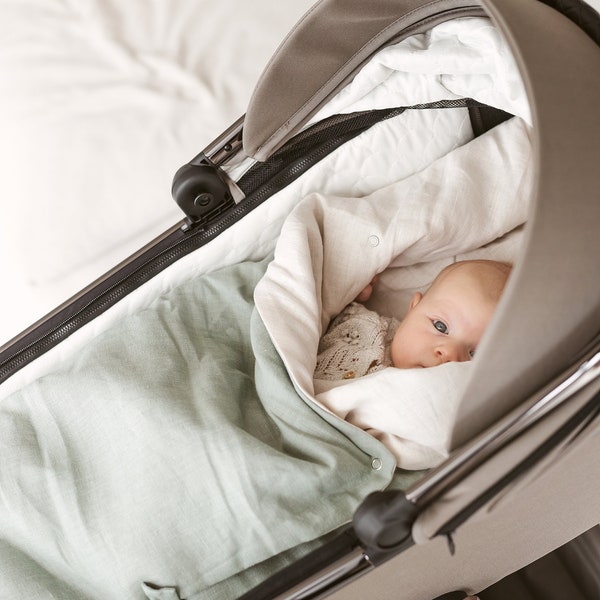 Leinen Kinderwagen Fußsack aus 100% Bio-Leinen