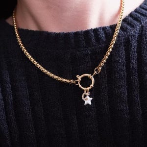 Edelstahlkette mit austauschbaren Anhängern, Charm-Halskette mit Perlenanhängern, Geschenk für Sie