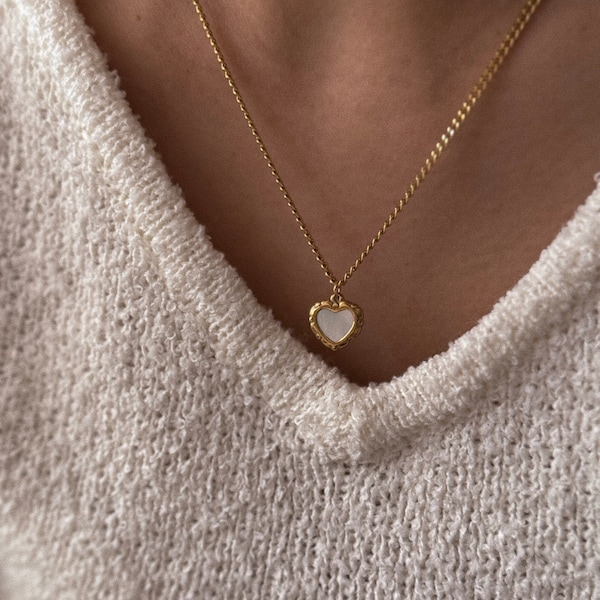 Collier médaillon coeur bijoux en acier inoxydable plaqué or cadeau d'anniversaire pas cher