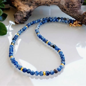 4mm sodalite, Sodalite choker, sodalite beads necklace, sodalite therapeutic choker, throat chakra.