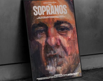 Póster alternativo de la película LOS SOPRANO, póster polaco original, arte mural retro, arte vintage, 50 x 70 cm, Tony Soprano, pintura, retrato