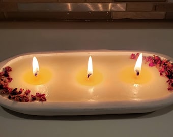 Rustic Dough Bowl Candle: Hand Poured Soy Coconut Candle