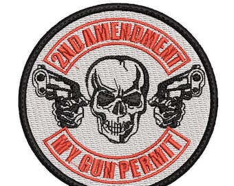 USA SECOND 2ND AMENDMENT Funny GUN CONTROL MORALE BADGE EMBROIDERY PATCH 