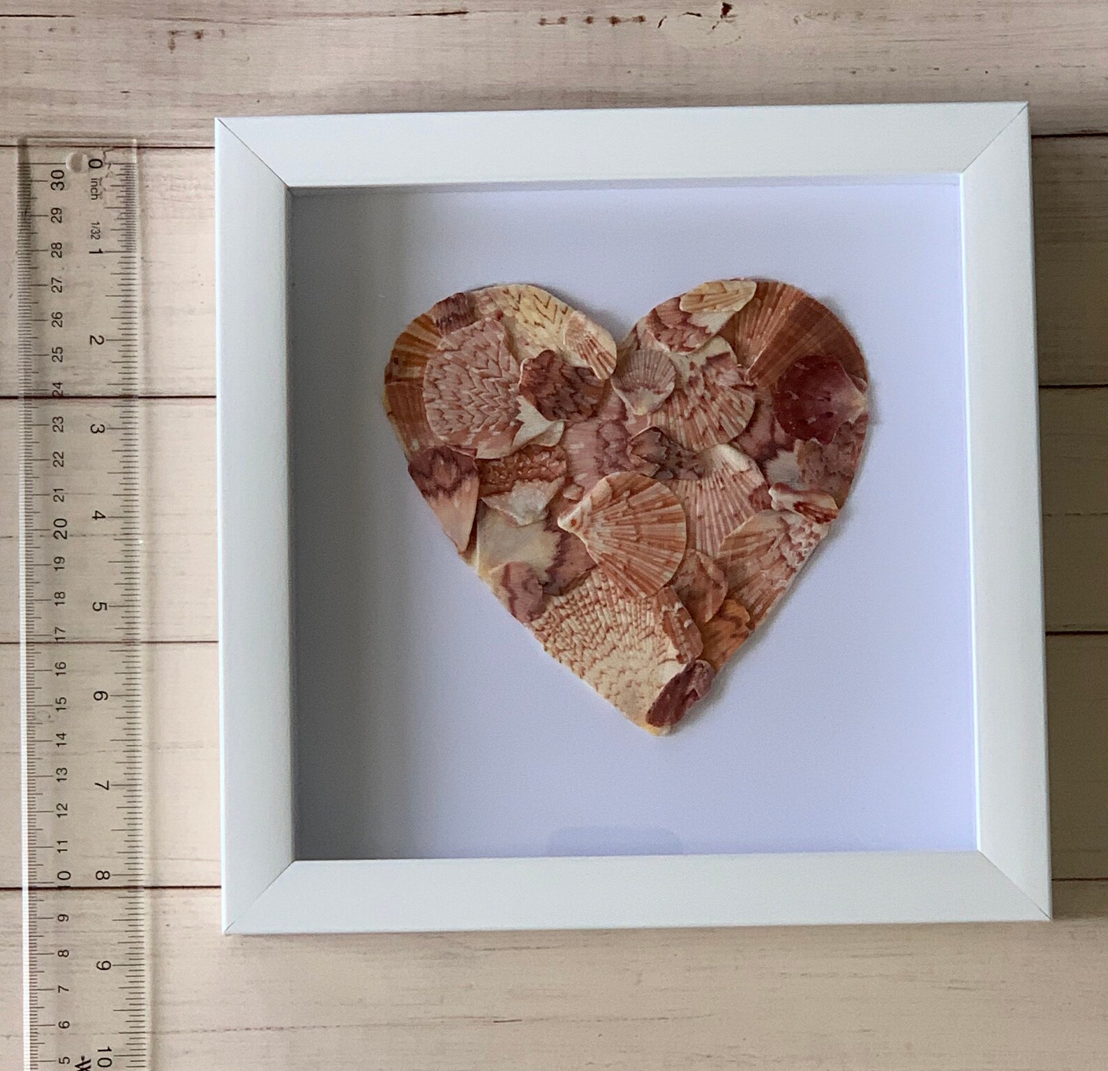 Flat Scallops Heart Shape Shadow Box - Etsy