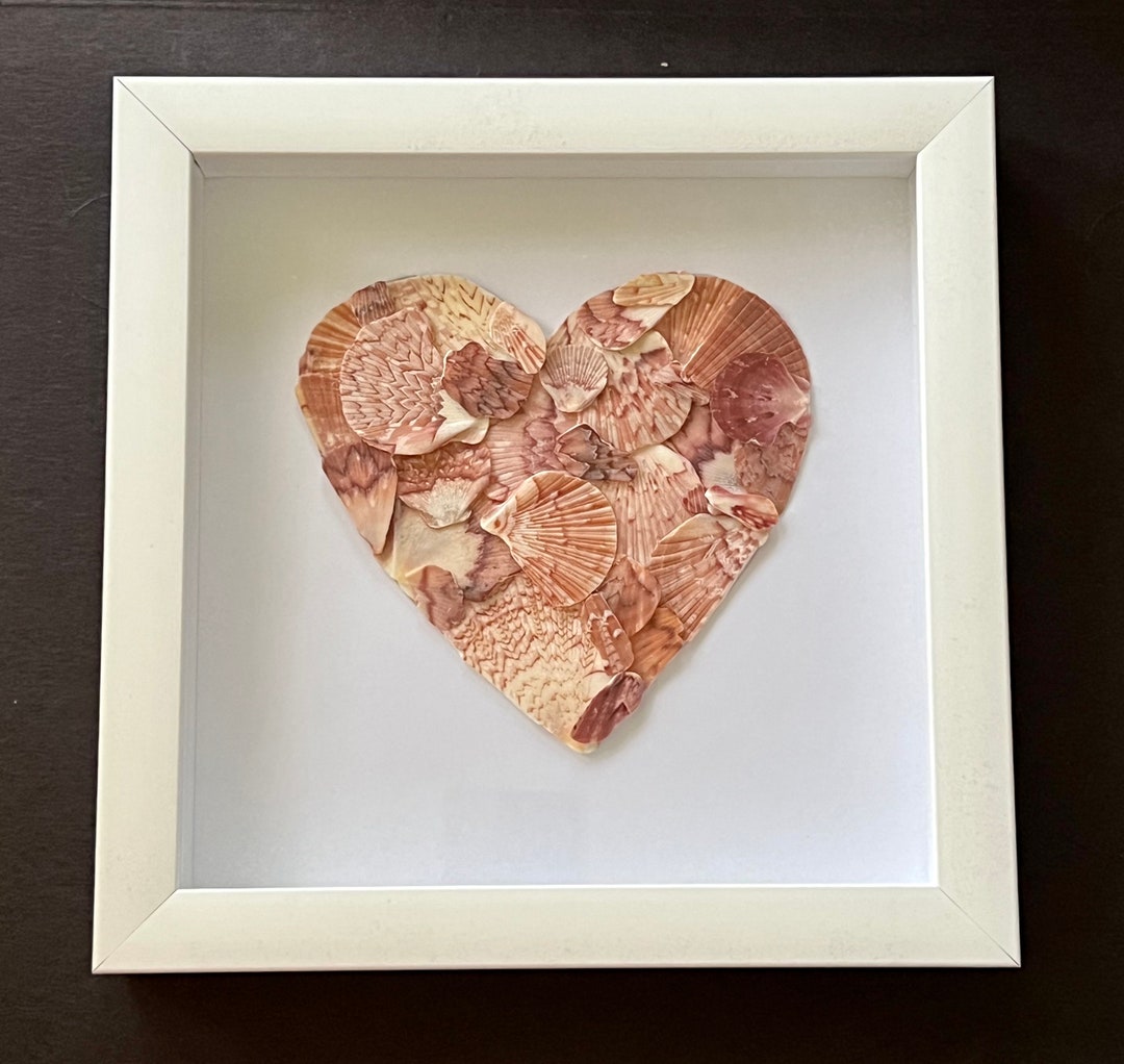 Flat Scallops Heart Shape Shadow Box - Etsy