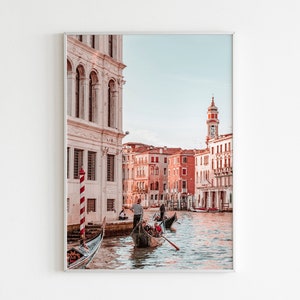 Italy Venice Printable Wall Art, Venice Canals Poster, Gondola Photography Prints, Europe Print, Pastel Tone Prints, DIGITAL DOWNLOAD