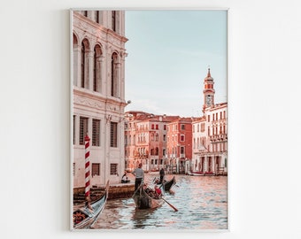 Italy Venice Printable Wall Art, Venice Canals Poster, Gondola Photography Prints, Europe Print, Pastel Tone Prints, DIGITAL DOWNLOAD