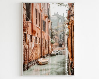 Italy Printable Wall Art,Venice Poster,Europe Print,Pastel Wall Art,Terracotta Prints,Colorful Houses Prints,Pastel Tone Prints,Venice Canal