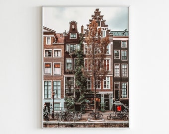 Amsterdam Art Printable, Amsterdam Houses Print, Amsterdam Poster, Amsterdam Wall Art, Travel Wall Decor, Modern Wall Art, Travel Poster