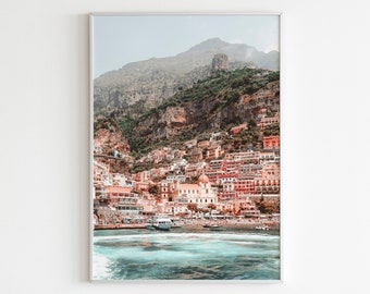 Italy Printable Wall Art,Positano Wall Art,Europe Print,Pastel Wall Art,Terracotta Prints,Colorful Houses Prints,Pastel Tone Prints,