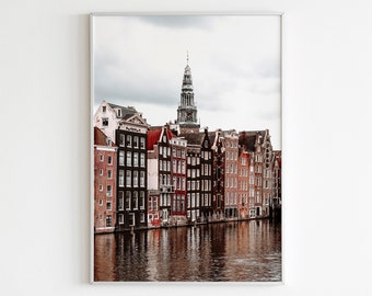Amsterdam Art Printable, Amsterdam Houses Print, Amsterdam Poster, Amsterdam Wall Art, Travel Wall Decor, Modern Wall Art, Travel Poster