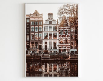 Amsterdam Art Printable, Amsterdam Houses Print, Amsterdam Poster, Amsterdam Wall Art, Travel Wall Decor, Modern Wall Art, Travel Poster
