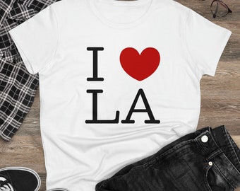 TS I Love LA Tシャツ、レディースセレブスタイルグラフィックTシャツ