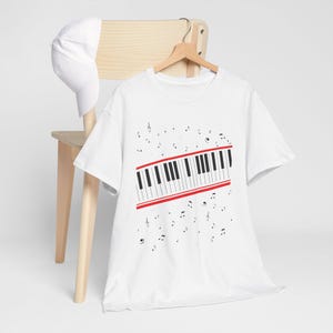 MJ Beat It Piano Tee, Retro Vintage Tshirt, Celebrity Inspired T-shirt, 80s Shirt - Unisex Heavy Cotton T-shirt, Music Lover Gift, Pop