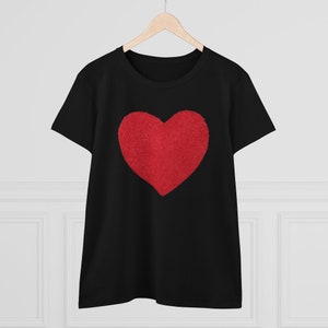 T-Shirt, Rachel Green&#39;s Red Heart Print Tee, Friends Fans Gift Shirt, Retro Vintage Style Top, Women&#39;s Clothing, Gift for Her