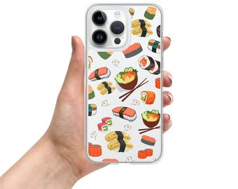 Sushi Pattern iPhone Case, Clear Designer Phone Cover