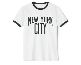 Vintage John Lennon NYC 1974 Ringer T-Shirt, Unisex Baumwolle Tshirt, Retro New York City Shirt, klassische Musik Band Top, Beatles Fan Geschenk, Hippie