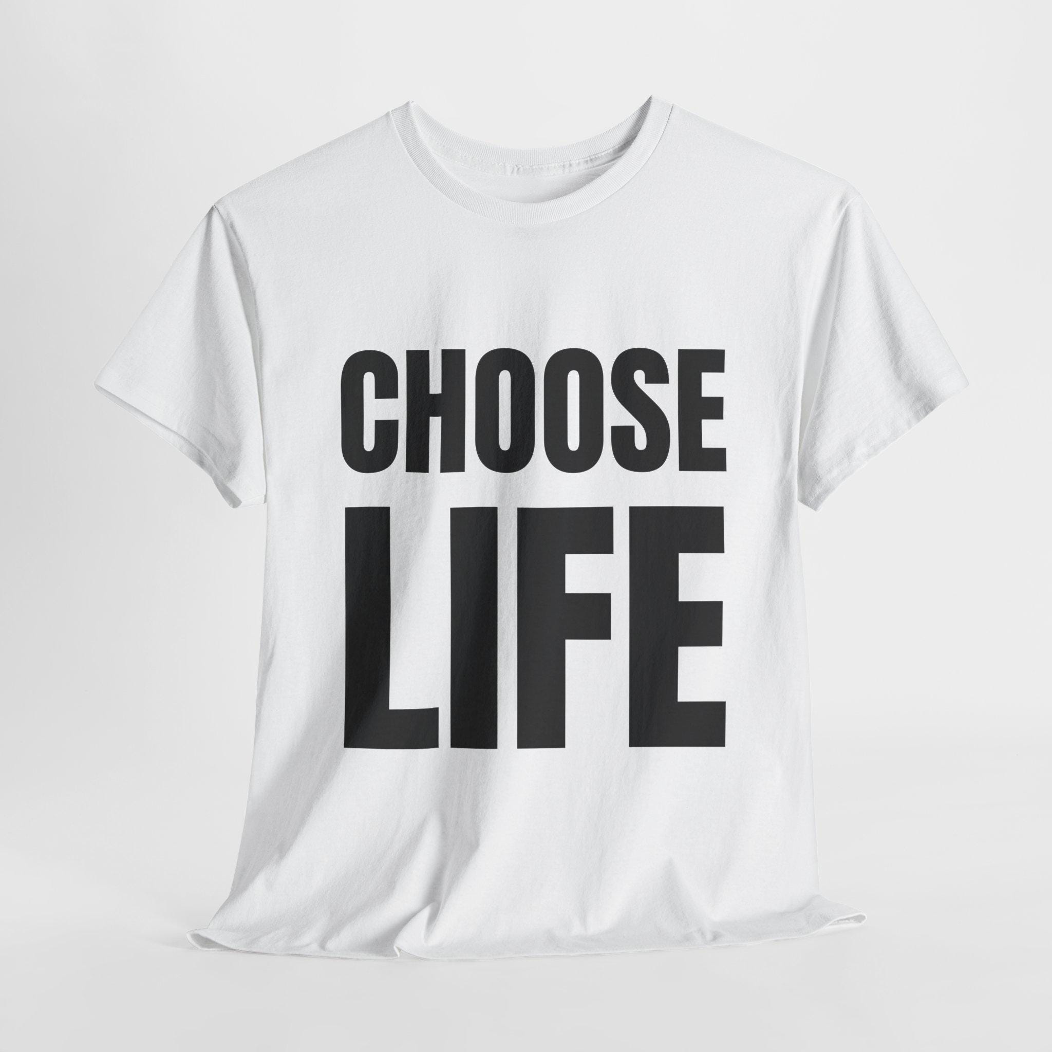 ジョージ・マイケル「Choose Life」Tシャツ、80年代スローガンTシャツ 